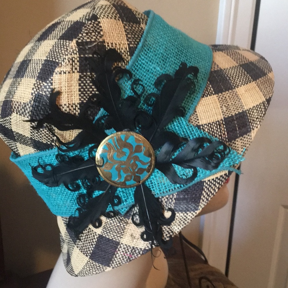 Hand adorned straw hat